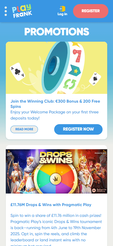 PlayFrank Casino Promotions