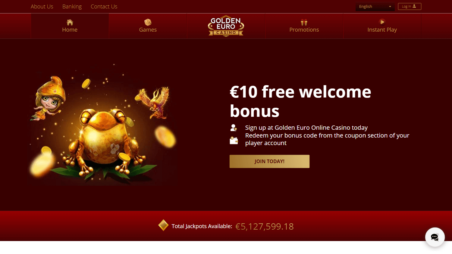 Golden Euro Casino homepage