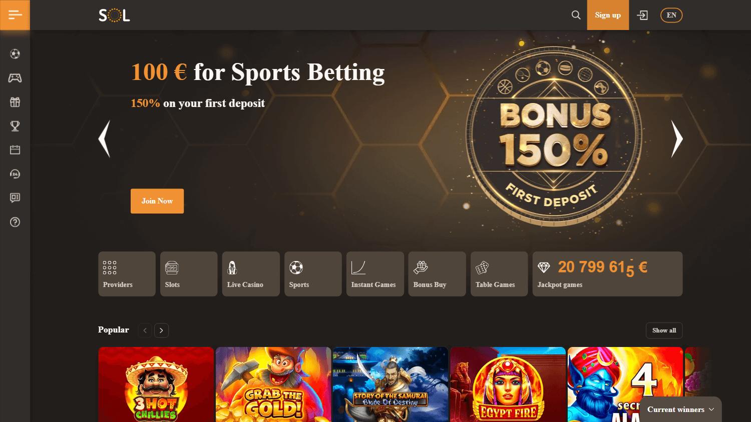 Solcasino Desktop Screenshot