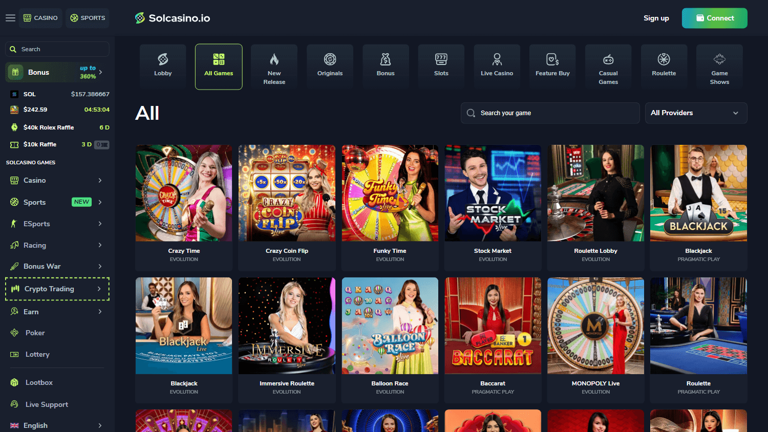 Solcasino Game Gallery